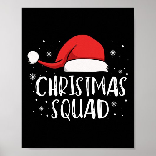 Christmas Squad Light Red Santa Hat Family Matchin Poster (Vorne)
