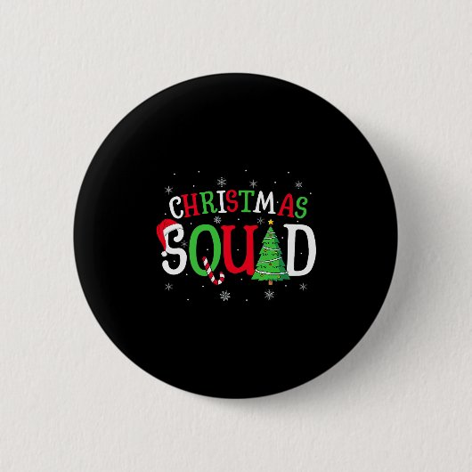 Christmas Squad Matching Family Group Santa Elf Sq Button (Vorderseite)