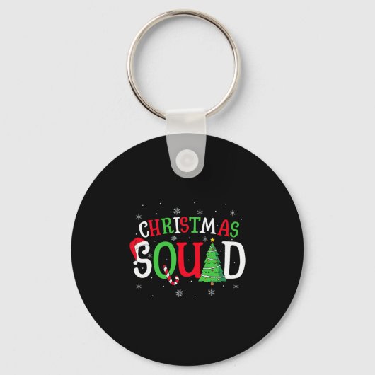 Christmas Squad Matching Family Group Santa Elf Sq Schlüsselanhänger (Vorderseite)
