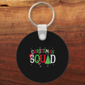 Christmas Squad Matching Family Group Santa Elf Sq Schlüsselanhänger (Vorderseite)