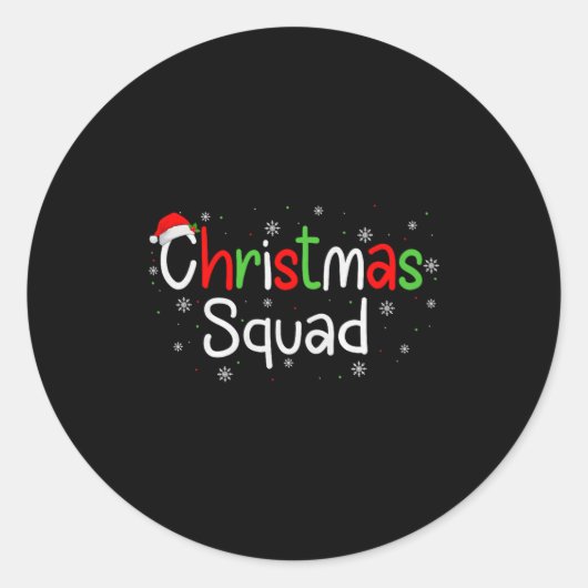 Christmas Squad Matching Family Group Santa Xmas P Runder Aufkleber (Vorderseite)