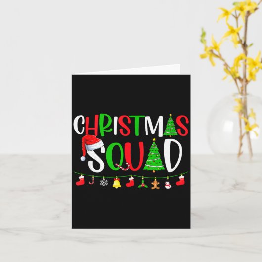 Christmas Squad Matching Family Group Xmas Decor H Karte (Gelbe Blume)
