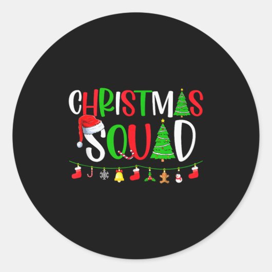 Christmas Squad Matching Family Group Xmas Decor H Runder Aufkleber (Vorderseite)