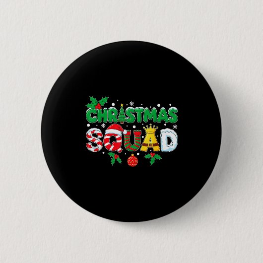 Christmas Squad Merry Xmas Family Holiday Snow Elf Button (Vorderseite)