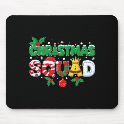 Christmas Squad Merry Xmas Family Holiday Snow Elf Mousepad (Vorne)