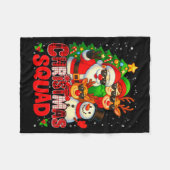Christmas Squad Plaid Santa Snowman Elf Rudolph Xm Fleecedecke (Vorderseite (Horizontal))