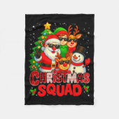 Christmas Squad Plaid Santa Snowman Elf Rudolph Xm Fleecedecke (Vorderseite)