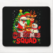Christmas Squad Plaid Santa Snowman Elf Rudolph Xm Mousepad (Vorne)