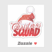 Christmas Squad Red Santa Hat Sticker (Blatt)