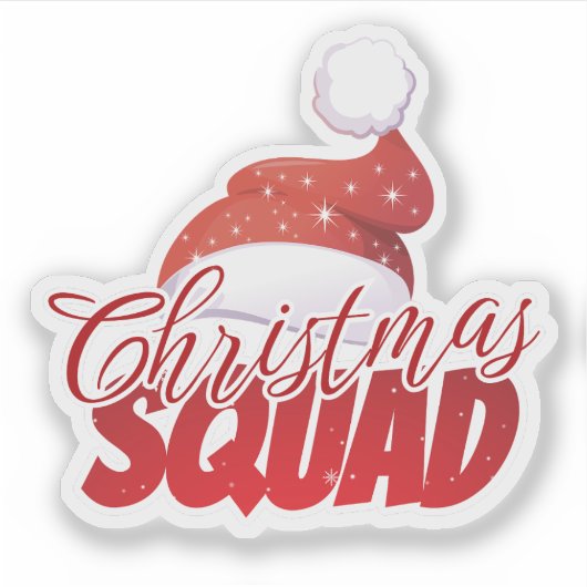 Christmas Squad Red Santa Hat Sticker (Vorderseite)
