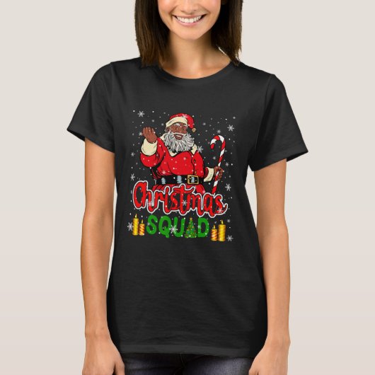 Christmas Squad Santa Afro Man Proud Black African T-Shirt (Vorderseite)