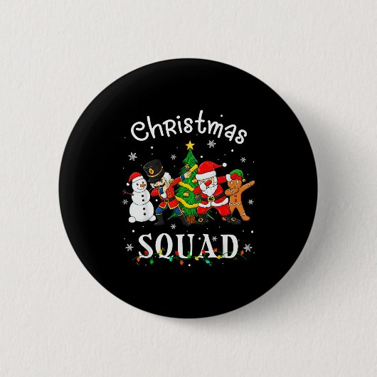 Christmas Squad Santa Dabbing Elf Family Matching Button (Vorderseite)