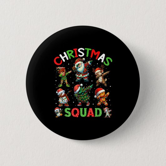 Christmas Squad Santa Dabbing Elf Family Matching Button (Vorderseite)