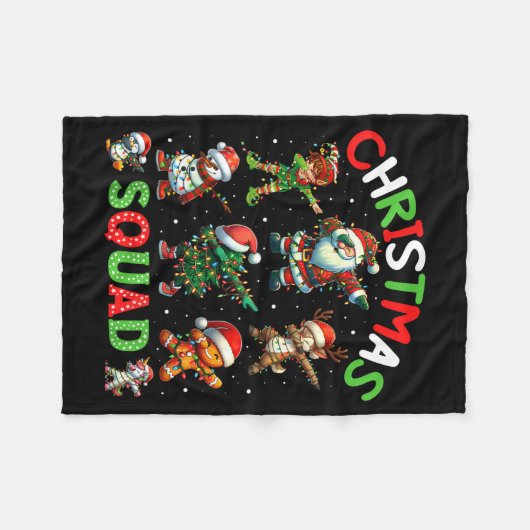 Christmas Squad Santa Dabbing Elf Family Matching Fleecedecke (Vorderseite (Horizontal))