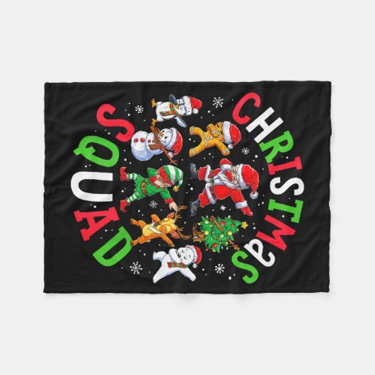Christmas Squad Santa Dabbing Elf Family Matching Fleecedecke (Vorderseite (Horizontal))