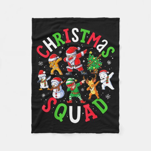 Christmas Squad Santa Dabbing Elf Family Matching  Fleecedecke (Vorderseite)