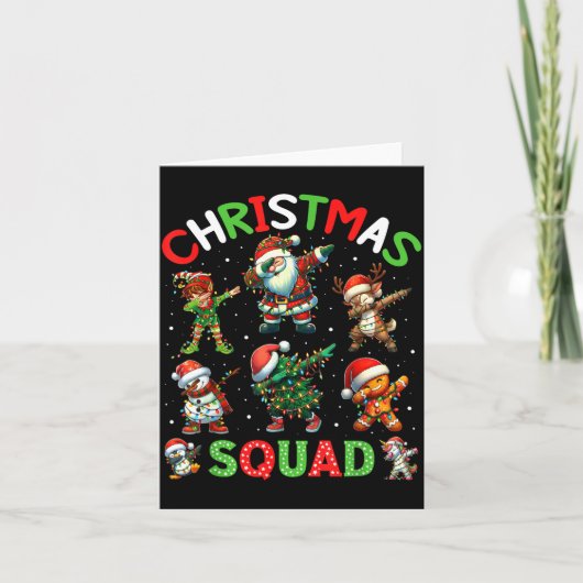 Christmas Squad Santa Dabbing Elf Family Matching Karte (Vorderseite)