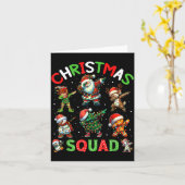 Christmas Squad Santa Dabbing Elf Family Matching Karte (Gelbe Blume)