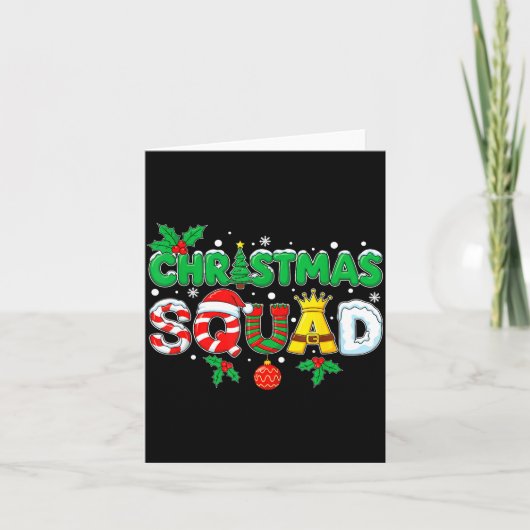 Christmas Squad Santa Dabbing Elf Family Matching  Karte (Vorderseite)