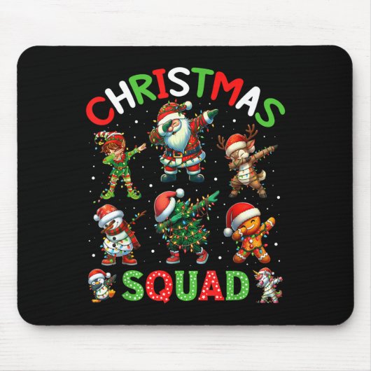 Christmas Squad Santa Dabbing Elf Family Matching Mousepad (Vorne)