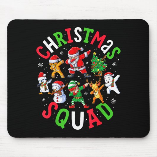 Christmas Squad Santa Dabbing Elf Family Matching  Mousepad (Vorne)