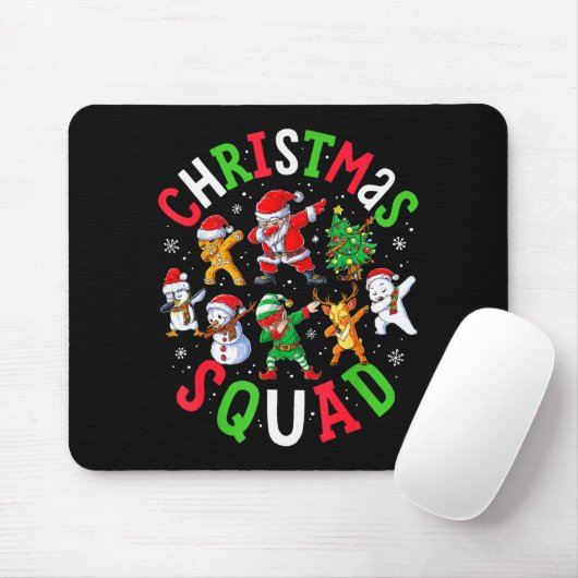 Christmas Squad Santa Dabbing Elf Family Matching  Mousepad (Mit Mouse)