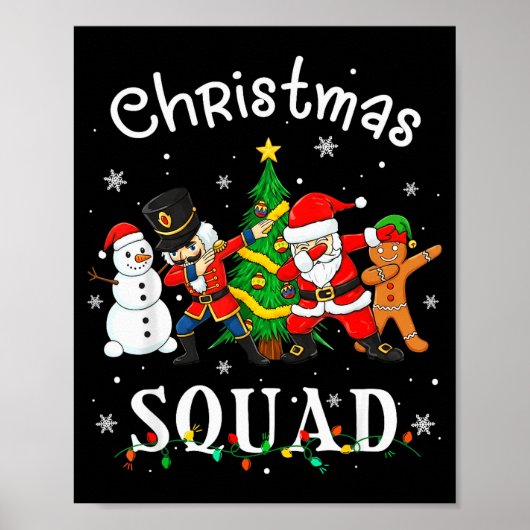 Christmas Squad Santa Dabbing Elf Family Matching  Poster (Vorne)