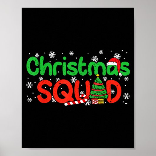 Christmas Squad Santa Dabbing Elf Family Matching Poster (Vorne)