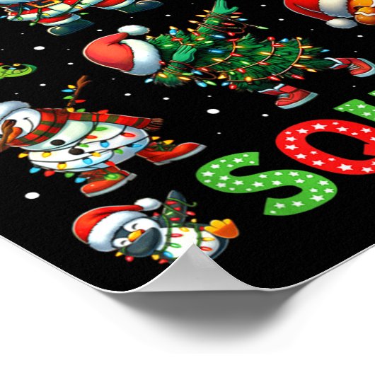 Christmas Squad Santa Dabbing Elf Family Matching Poster (Ecke)