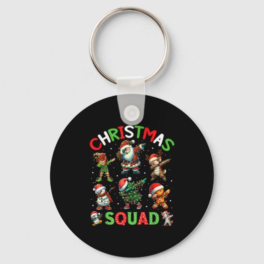 Christmas Squad Santa Dabbing Elf Family Matching Schlüsselanhänger (Vorderseite)
