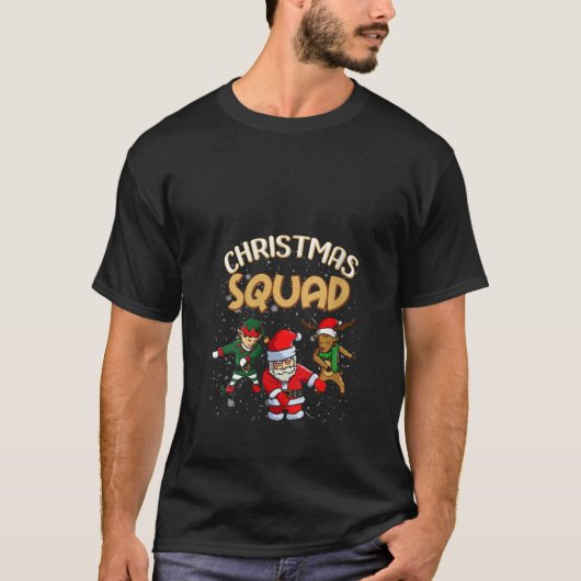 Christmas Squad Santa Dabbing Elf Family Matching T-Shirt (Vorderseite)