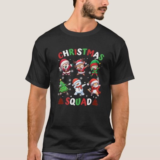 Christmas Squad Santa Dabbing Elf Family Reunion M T-Shirt (Vorderseite)