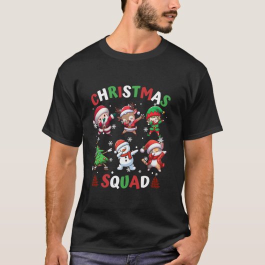 Christmas Squad Santa Dabbing Elf Family Reunion M T-Shirt (Vorderseite)