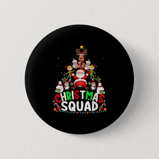 Christmas Squad Santa Elf Tree Xmas Family Matchin Button (Vorderseite)