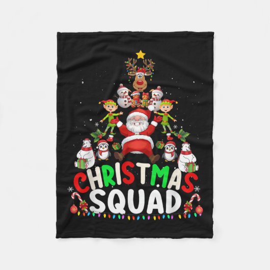 Christmas Squad Santa Elf Tree Xmas Family Matchin Fleecedecke (Vorderseite)