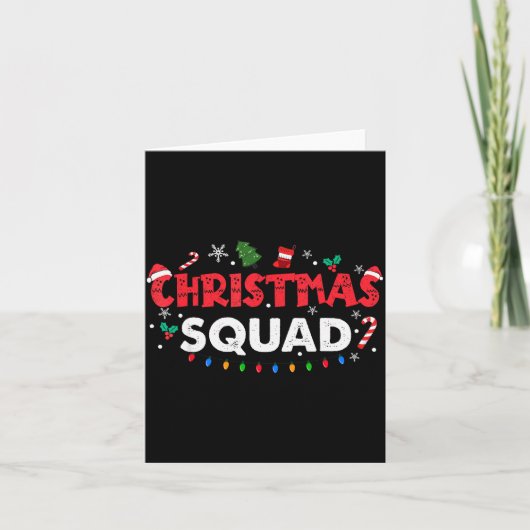 Christmas Squad Santa Family Matching Group Xmas B Karte (Vorderseite)