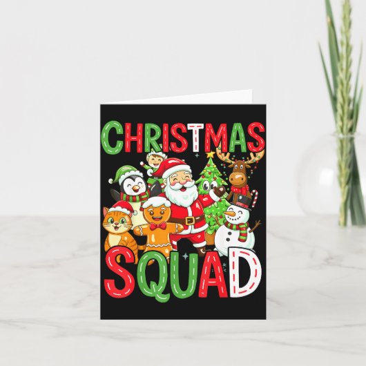 Christmas Squad Santa Family Matching Xmas  Karte (Vorderseite)