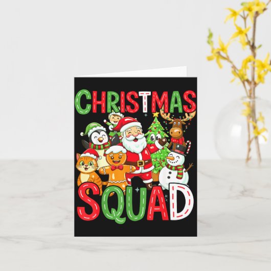 Christmas Squad Santa Family Matching Xmas  Karte (Gelbe Blume)