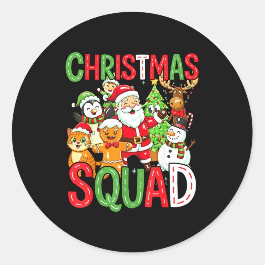 Christmas Squad Santa Family Matching Xmas  Runder Aufkleber (Vorderseite)