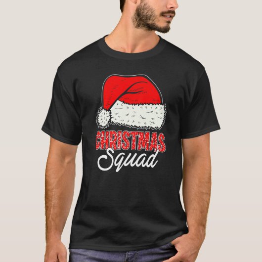 Christmas Squad Santa Hat Matching Family Christm T-Shirt (Vorderseite)