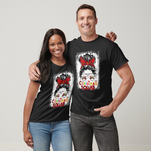 Christmas Squad Xmas Tree Lights Leopard Red Plaid T-Shirt (Unisex)