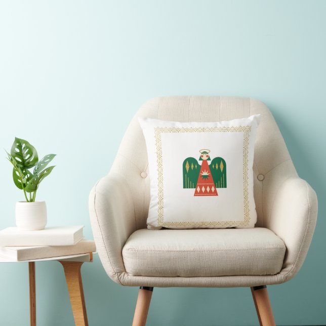 Christmas Square Pillow | Customizable Festive Hol Kissen (Stuhl )