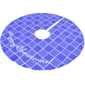 Christmas Squares Blue n White Polyester Weihnachtsbaumdecke (Schrägansicht)