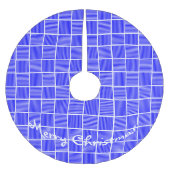 Christmas Squares Blue n White Polyester Weihnachtsbaumdecke (Vorderseite)