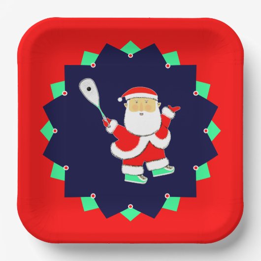 Christmas Squash Sports Party Pappteller (Vorderseite)