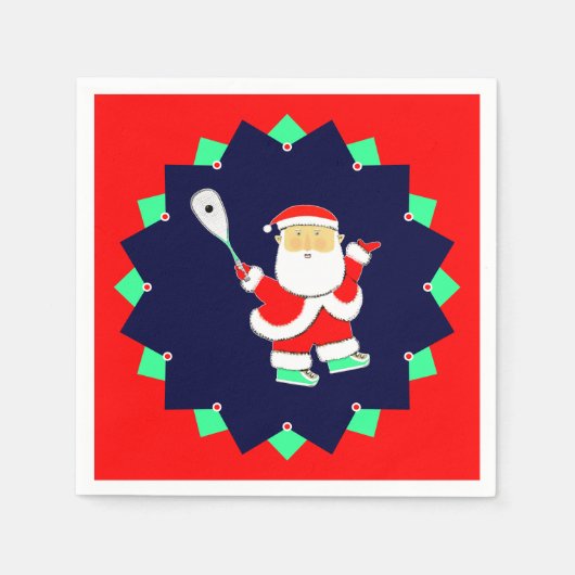 Christmas Squash Sports Party Serviette (Vorderseite)