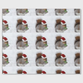 Christmas Squirrel card Geschenkpapier (Flach)