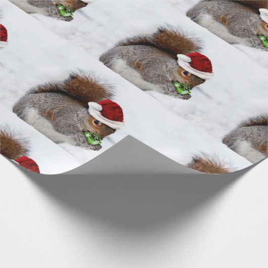 Christmas Squirrel card Geschenkpapier (Ecke)