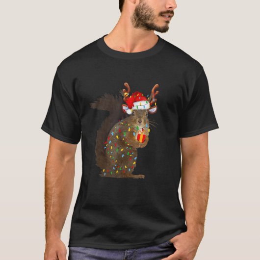 Christmas Squirrel Lights Christmas Women Kids T-Shirt (Vorderseite)