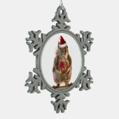 Christmas Squirrel Pewter Snowflake Ornament (Links)